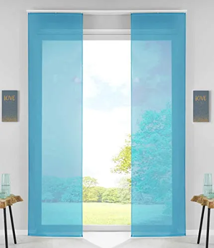 Türkise Schiebegardinen Flächenvorhänge 245x60 cm in türkis von Gardinenbox