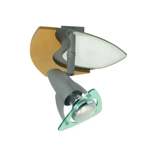 Dreh- und schwenkbarer Strahler 1-flammig Spiegel/Buche