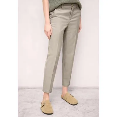 Street One Studio Mid Waist Slim Leg Chino Casual Fit Quiet Ivory 34