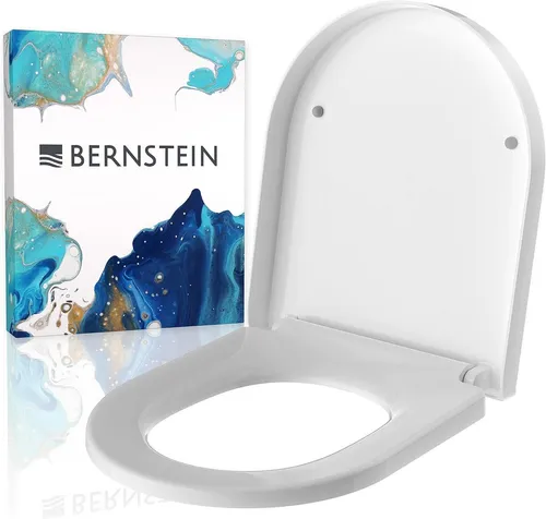 Bernstein WC-Sitz U1009 - D-Form mit Absenkautomatik - Toilettendeckel - Hochwertiger Duroplast mit Soft-Close Funktion für sanftes Schließen. Leicht abnehmbar für eine hygienische Reinigung und modernes Design für Ihr Badezimmer.