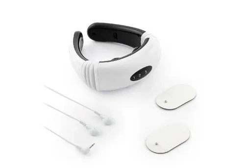 Sport-Knight® Massagegerät EMS Nacken- und Rückenmassagegerät Tiefenentspannung, Massagegerät-Set, Massagegerät, 2 Elektroden, 4 leitfähige Pflaster