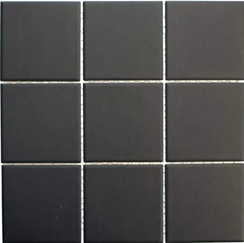 Mosaik Fliese Keramik grafit schwarz anthrazit unglasiert rutschsicher Duschtasse Spritzschutz Badfliese Wand - MOS14-CU922