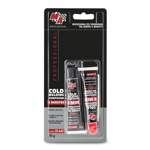 MA PROFESSIONAL 20-A40 Metall-Klebstoff - Füllstoffe, Klebstoffe & Dichtstoffe - Schnellehärtende Stahlmischung für vielseitige Metalloberflächen, ideal für Reparaturen in nur 4-10 Minuten.