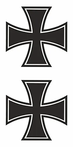 carstyling XXL Aufkleber Eisernes Kreuz 60 x 45 mm 2er-Set