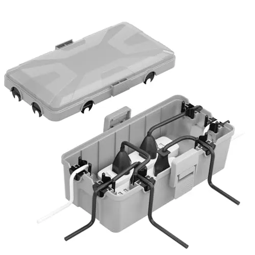 RISEMART extra große kabelbox (26.1 * 12 * 9.4cm), IP54 wasserdicht ，6 Kabeleingänge und -ausgänge Outdoor kabel safe box, Timer-Steckdose, Polypropylen, (schwarz)