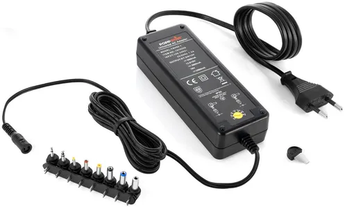 Poppstar Universal Netzteil 6-12V/5A mit 8 Adaptersteckern - Schaltnetzteil für vielseitige Anwendungen, ideal für Geräte mit unterschiedlichen Spannungen und inklusive 8 Adaptersteckern für maximale Flexibilität.
