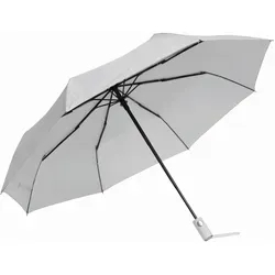 Automatik Taschenschirm Kompakt und Handlich für Reise und Alltag, Großer Unisex Regenschirm mit 101 cm Durchmesser Grau