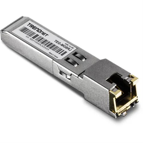 TRENDnet TEG-MGBRJ 1000BASE-T Kupfer SFP Modul - Switch-Module zur Umwandlung eines SFP-Slots in einen RJ-45 Gigabit-Port, ideal zur Kostensenkung durch Nutzung ungenutzter Slots.