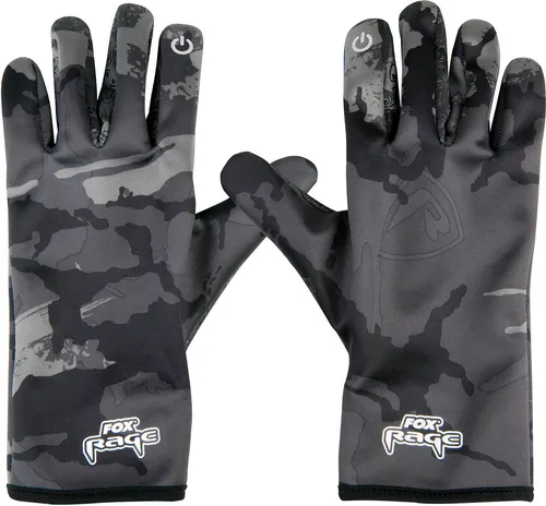 Fox Rage Thermal Camo Gloves - Thermohandschuhe für Angler Größe M - Angelhandschuhe in Camouflage, ideal für kalte Tage. Robuste Verarbeitung und Touchscreen-fähig für einfache Smartphone-Bedienung.