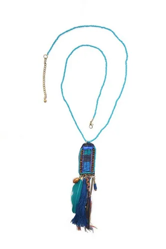 COLLEZIONE ALESSANDRO Lange Kette Ava, Modische Quaste in blau von collezione alessandro