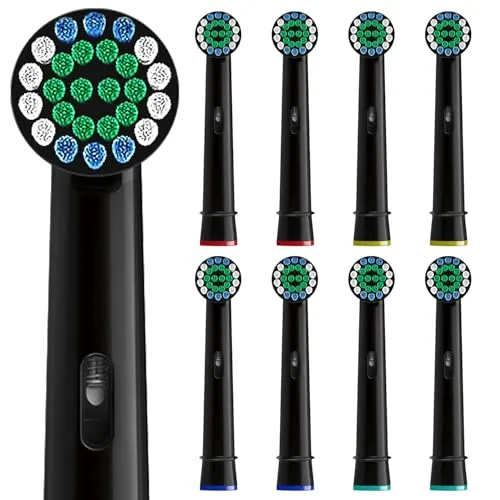 Stück Aufsteckbürsten Kompatibel mit Braun Oral B Elektrische Zahnbürsten Ersatzbürsten Zahnbürstenköpfe für Oral B Professional Care und Vitality Pro Smart Genius (Schwarz) 8