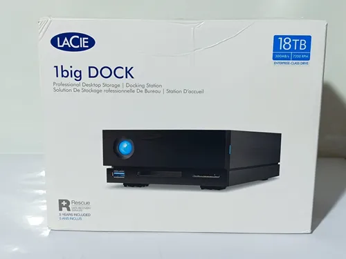 LaCie 1big Dock 18 TB Festplatte - Externe Festplatte mit 18 TB Kapazität, ideal für kreative Profis dank schneller Thunderbolt 3-Anbindung und hoher Transferrate von bis zu 280 MB/s.