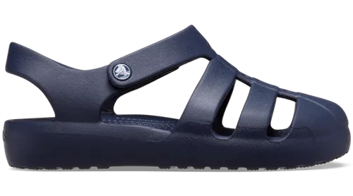 Crocs Unisex Kinder Classic Fisherman K Sandalen, Navy, 29/30 EU - Sandalen für Mädchen, leicht und verstellbar für sicheren Sitz, mit robustem Croslite Design und Zehenkappe für optimalen Schutz.