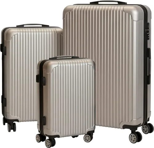 Kofferset Reisekoffer Hartschalenkoffer 3-tlg. in Silber