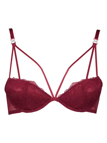 Lascana Damen Push-up-BH mit Jacquardspitze und Strass von LASCANA