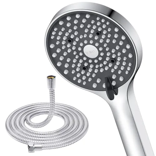 YEAUPE Duschkopf mit Schlauch 1,6m, 6 Strahlarten Duschbrause, Hochdruck Dusche Sparduschkopf, Wassersparend Handbrause, Brausekopf mit Antikalk-Funktion, Chrom