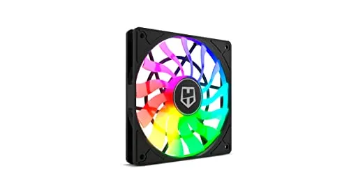 Nox Hummer Slim Fan-NXHUMMERSLIMFAN- 120mm PWM-Lüfter, ARGB, 13 durchsichtige Flügel, superschlankes, leises Design, hydraulische Lager, Gummiecken
