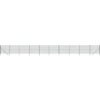 vidaXL Maschendrahtzaun Grün 1,6x25 m aus verzinktem Stahl - Metallzaun für sicheren Grundstücksschutz, langlebig und korrosionsbeständig dank verzinktem Stahl und PVC-Beschichtung. Ideal auch für Tiergehege.