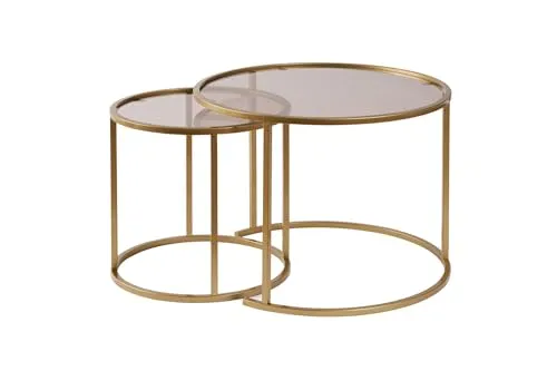 Elegantes Couchtisch Set in Gold und Bronze - Stylisches Couchtisch Set aus 100% Metall, ideal für jedes Wohnzimmer. Mit einer Höhe von 43 cm und einer Breite von 60 cm sorgt es für einen modernen Akzent.