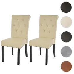 Mendler Chesterfield II Esszimmerstuhl 2er-Set - Elegante Esszimmerstühle im Chesterfield-Stil mit dekorativem Nietenbesatz und hohem Sitzkomfort. Perfekt für moderne Räume und stilvolle Akzente.