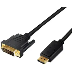 LogiLink DisplayPort-Kabel, DP/M zu DVI/M, 1080p, schwarz, 3 m