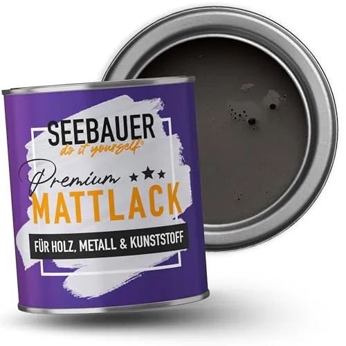 SEEBAUER diy Mattlack Anthrazit 2,5L für Innen & Außen (No. 102 Black Pearl) Möbelfarbe ohne Schleifen - Hybrid-Lack für Holz, Metall, Kunststoff - Holzlack, Möbellack hohe Deckkraft