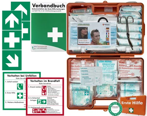 WM-Teamsport Erste-Hilfe-Koffer nach DIN 13169 - Erste-Hilfe-Koffer für Betriebe, Kindergärten und Haushalte, ausgestattet nach DIN 13169. Robuster ABS-Koffer mit Wandhalterung, Prüfplakette und umfangreicher Füllung für schnelle Hilfe im Notfall.