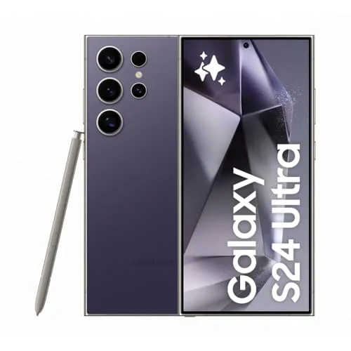 Samsung Galaxy S24 Ultra AI Smartphone, Android-Handy ohne Vertrag, 12GB RAM/512GB Speicher, 200-MP-Kamera, S Pen, Lange Akkulaufzeit, Titanium Violet, 3 Jahre Herstellergarantie
