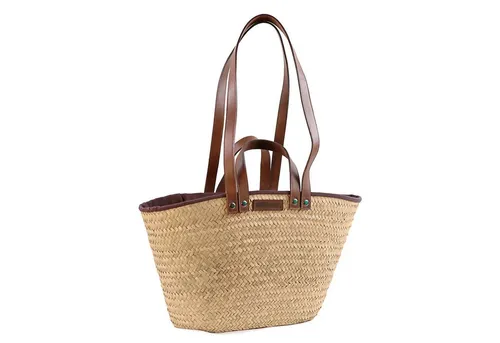 NATUREHOME Schultertasche Umhängetasche aus Palmblatt - Nachhaltige Handarbeitstasche aus Palmblatt, ideal für umweltbewusste Mode. Mit einem Hauptfach und praktischem Kordelverschluss.