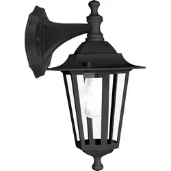 EGLO Außen-Wandlampe Laterna 4, 1 flammige Außenleuchte, Wandleuchte aus Aluguss und Glas, Farbe: Schwarz, Fassung: E27, IP44 - Schwarz