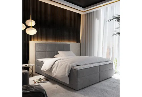 Masseno Boxspringbett LENA 140x200 cm - Elegantes Komplett-Set mit Bonell Matratze und Topper - Betten – Kontinentalbett LENA bietet ergonomischen Schlafkomfort und praktischen Bettkasten für optimale Ordnung im Schlafzimmer.