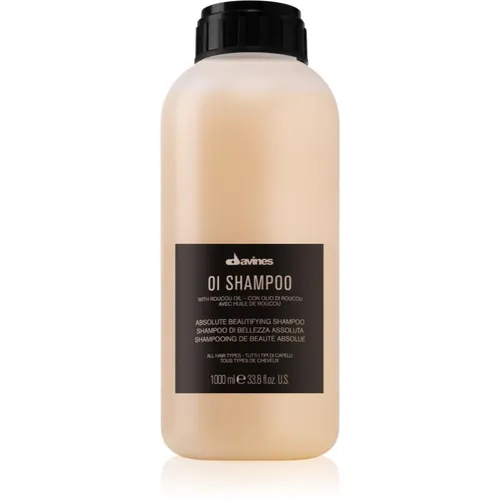 Davines OI Absolute Beautifying Shampoo 1000ml - Mildes Shampoo für alle Haartypen, verleiht außergewöhnliche Geschmeidigkeit, Glanz und Volumen. Mit pflegendem Roucou-Öl, vegan und parabenfrei.