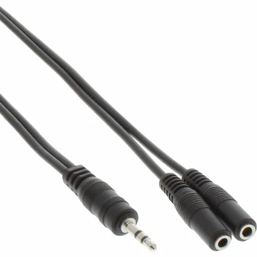 InLine® Klinken Y-Kabel 3,5mm Klinke Stecker zu 2x 3,5mm Klinke Buchse Stereo 1m