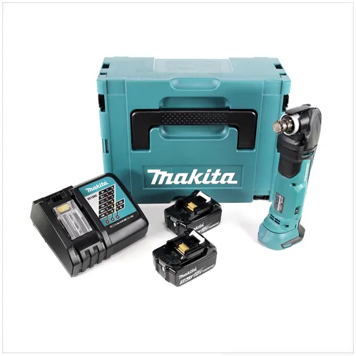 Makita DTM 51 RFJ 18V Li-Ion Akku Multifunktionswerkzeug - Multifunktionswerkzeuge mit 2x 3,0 Ah Li-Ion Akkus und Schnellladegerät, ideal für vielseitige Anwendungen in Heimwerkstatt und Profi-Einsatz.