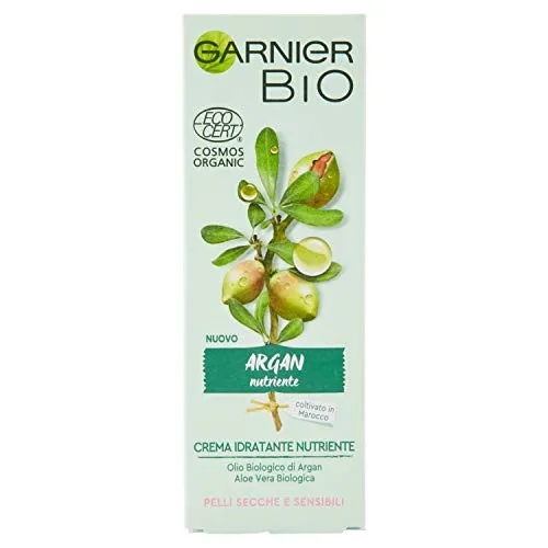 Garnier Bio-Argan-Gesichtscreme für natürliches Gesicht, feuchtigkeitsspendend und pflegend, Argan-Formel, für trockene oder empfindliche Haut, 50 ml, 1 Stück