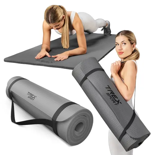 TREX SPORT Gymnastikmatte 2cm TX-029NGM | Rutschfeste und wasserdichte Fitnessmatte 190×80 cm - Sportmatte mit 2 cm Dicke und rutschfester Oberfläche, ideal für Yoga, Pilates und Krafttraining. Leicht zu transportieren und pflegeleicht – dein perfekter Trainingspartner!