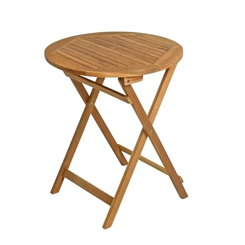 ESTEXO Klapptisch Balkontisch Ø 57 cm aus Akazie