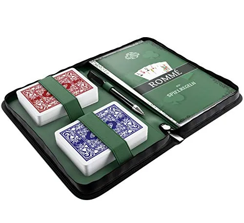Bullets Playing Cards Rommee Set - Deckkartenspiele: Hochwertiges Set mit 2 wasserfesten Kartendecks, inklusive Regelheft und Zubehör für unvergessliche Spielabende.