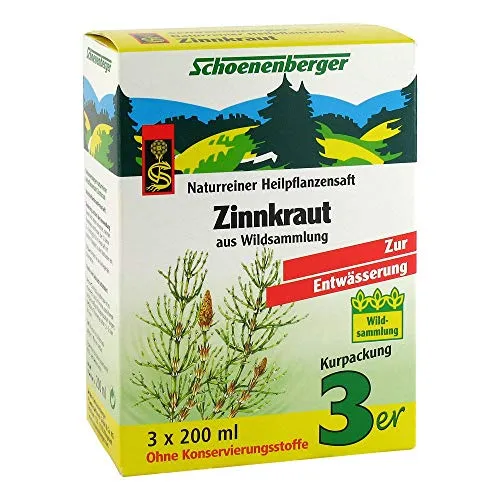 ZINNKRAUT SAFT Schoenenberger Heilpflanzensäfte 3X200 ml - Säfte mit 600 ml freiverkäuflichem Zinnkrautsaft, ideal zur Unterstützung der Gesundheit und natürlichen Heilung.