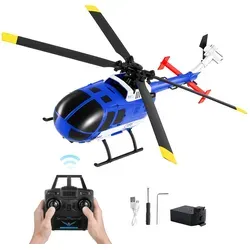 VEVOR RC-Helikopter, 2,4 GHz Ferngesteuerter Hubschrauber mit Einzelpropeller & 6-Achsen-Gyro, 4-Kanal-RC-Flugzeug für Anfänger, LED-Licht & Start/Landung mit einer Taste, für Kinder ab 8 Jahren