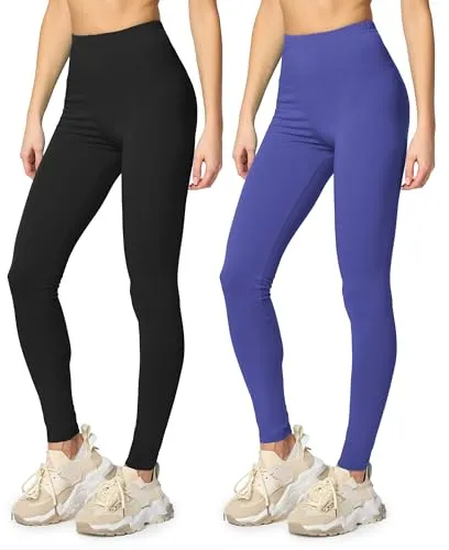Merry Style 2er Pack Leggings Damen Baumwolle - Bequem und Blickdicht - Leggings für Damen aus atmungsaktiver Baumwolle, ideal für Yoga und Freizeit. Weich, elastisch und hautfreundlich – perfekt für jede Jahreszeit!