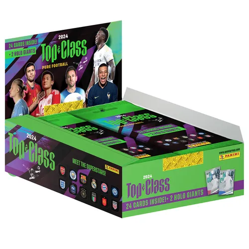 Panini FIFA Top Class 2024 - Trading Cards - 1 Fat Pack Display (10 Packs) - Entdecken Sie die Top Class 2024 Trading Cards von Panini! Perfekt für Sammler und Fans. Enthält 10 Packs mit einzigartigen Karten aus der aktuellen Saison.