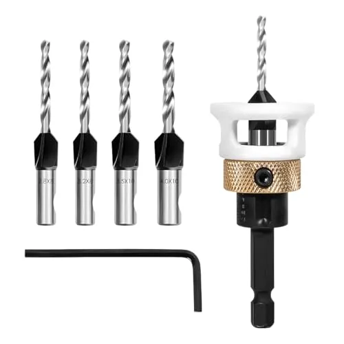 Produktbild Stück Enkbohrer mit Senker Holz, Vorbohrer Mit Senker und Tiefenstopp, Holzbohrer mit Senker 1/4