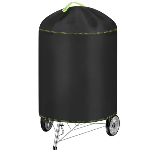Kugelgrill Abdeckung, VDISRR Wetterfest Kugelgrill Abdeckhaube, 420D Oxford Holzkohlegrill Abdeckplane, Ø77 x 90 cm, wasserdicht, reißfest, UV, Schutz Grill vor Verblassen, Rost und Schimmel