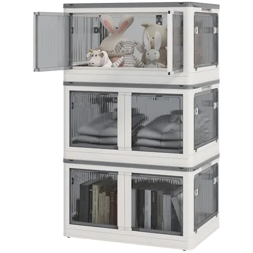 HOMCOM Aufbewahrungsbox Plastik 3er Set mit Rollen