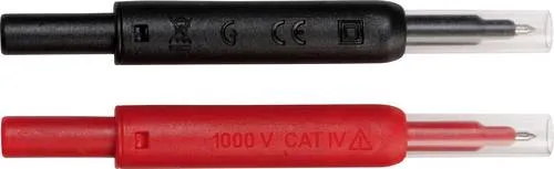 C.A 2 Prüfspitzen IP2X CAT IV - 2 Prüfspitzen (rot, schwarz) für Spannungsprüfer, IP2X CAT IV, ideal für sichere Messungen in anspruchsvollen Umgebungen.