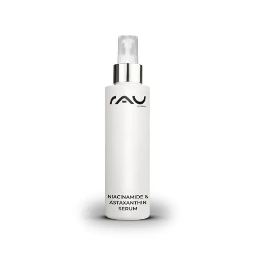 RAU Cosmetics 10% Niacinamide + Astaxanthin Booster Serum 100 ml - Tagespflege für unreine Haut, bekämpft effektiv Pigmentflecken und Pickel. Mit 10% Niacinamid und 1% Zink PCA für strahlend schöne, jugendliche Haut.