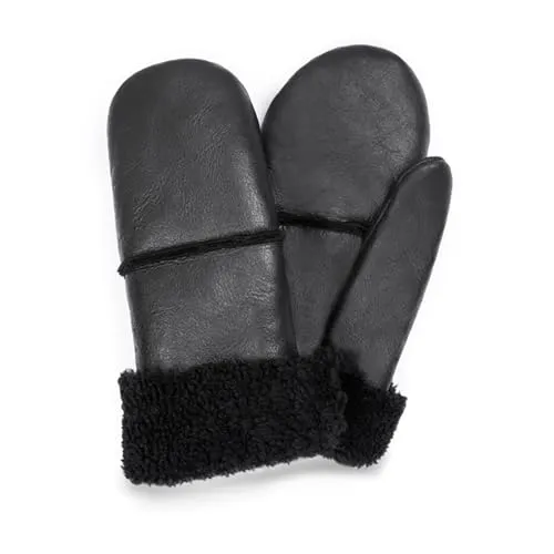 Valcuer 1887 Fäustlinge Cozy Mitten warme Unisex Handschuhe aus hochwertigem Lammfell, Fell, Leder