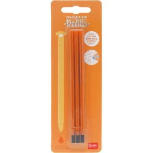 Legami Gelschreibermine Erasable Pen, REFEP0011, löschbar, Strichbreite 0,7mm, orange, 3 Stück