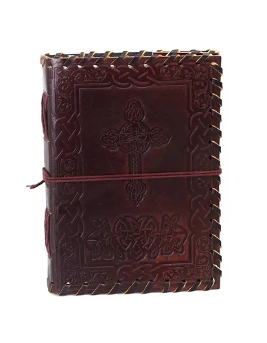 ROOGU Echtleder Notizbuch - Handmade aus Indien - Handgefertigtes Notizbuch aus echtem Leder mit ca. 200 Seiten dickem Baumwollpapier. Ideal für kreative Skizzen und Notizen – ein einzigartiges Vintage-Produkt.